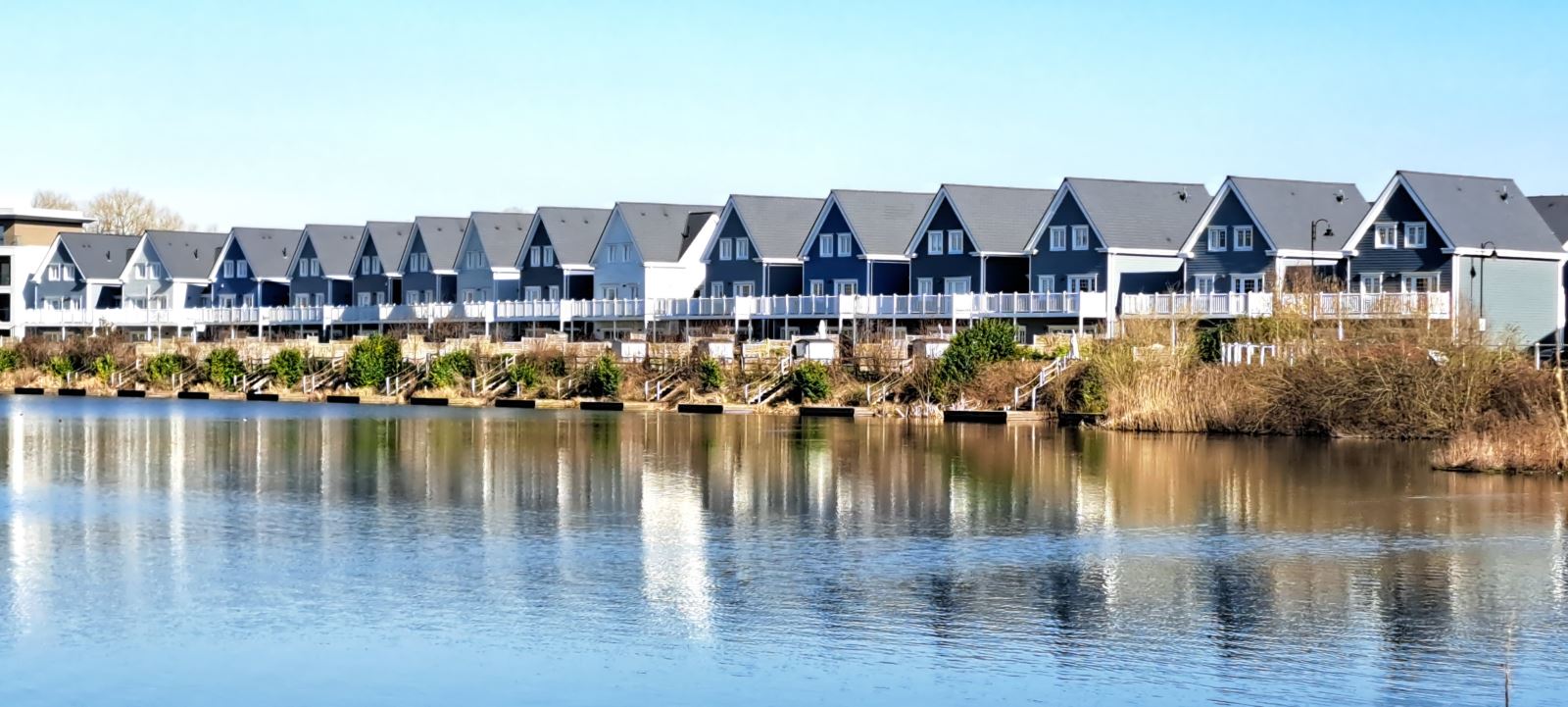 Houses along a lake